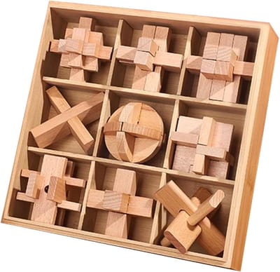 Houten Puzzel - Logisch Denkspel - Vaardigheidsontwikkeling - Interactief Leren - 26 x 18 cm - Niet gespecificeerd
