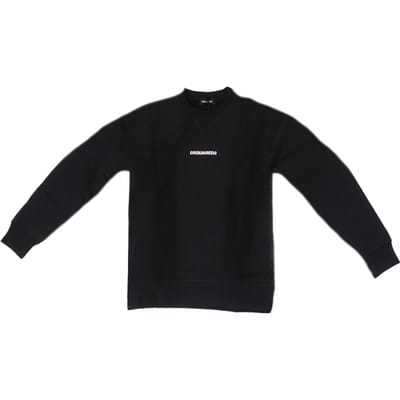 Crew Neck Sweatshirt Kids - Black Sweaters