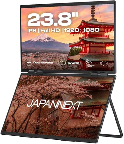 JAPANNEXT Dual Portable Monitor 23.8"(x2) IPS Full HD (1920x1080) 100Hz | JN-DMD-IPS238F-C4