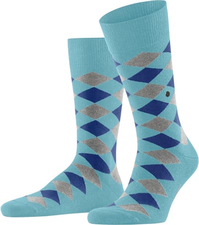 Burlington Danny gedessineerd katoen sokken heren blauw - maat 40-46