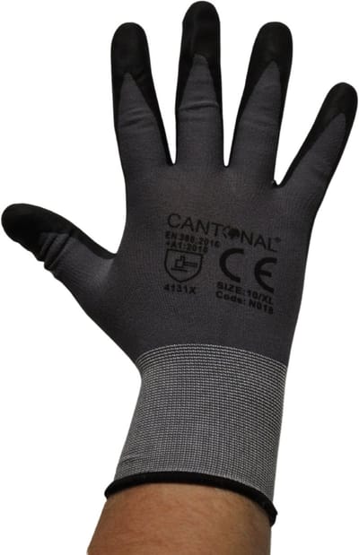 PU werkhandschoenen set – 12 paar (24 stuks) – maat XL/10 – nylon/spandex – slijtvaste grip