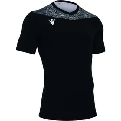 Macron Nash Shirt Korte Mouw Kinderen - Zwart / Wit | Maat: 7-8 Y