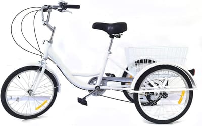 Driewieler Fiets - Volwassen Fiets - Boodschappen Vervoer - 8 Versnellingen - 20 Inch Wielen - Wit