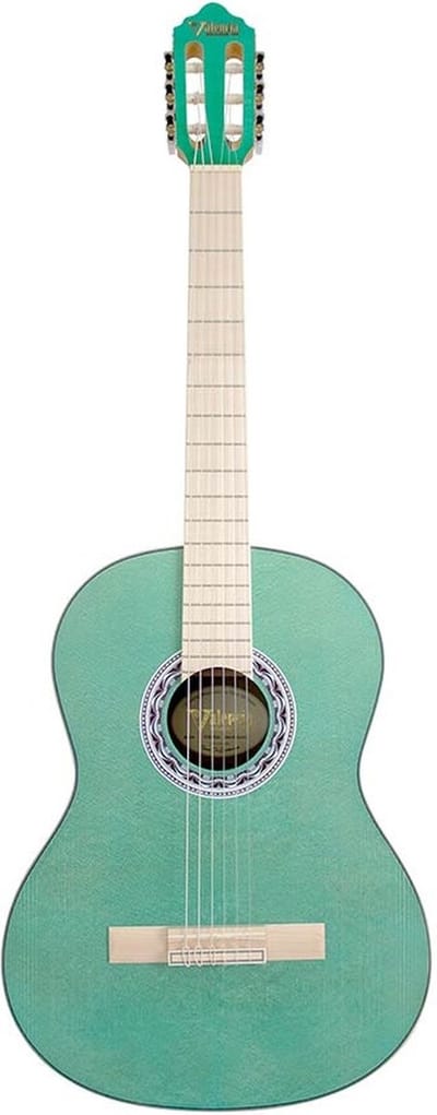 Valencia VC354AB Klassieke Gitaar 4/4 Aqua Blauw Elektro-akoestisch Satin
