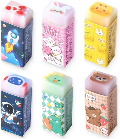 Solidchoice - Zachte Kindergummen, Precisiegummen voor School en Thuis (6 Stuks)