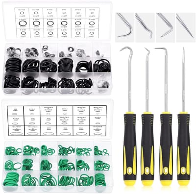 553 Stuks 36 Maten Universele O-Ring Assortiment Set met 270 Groene NBR Ringen en 279 Zwarte Sealing Ringen met Haak en Pick Set voor Diverse Toepassingen