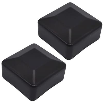 Hekpaaldoppen 60 x 60 mm - Zwarte Kunststof Doppen voor Hekkens