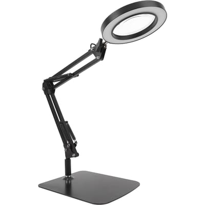 5X Verlichte Vergrootglas Lamp 2-in-1 Vergroot Swingarm Bureau Lamp met Klemstandaard 360 Graden