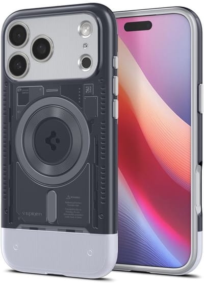 Spigen Classic C1 MagFit Hoesje Geschikt voor iPhone 17 Pro Max - Compatibel met MagSafe - Retro Back Cover - Graphite