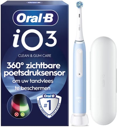 Oral-B iO 3 Elektrische Tandenborstel - Blauw - 1 Opzetborstel - Reisetui