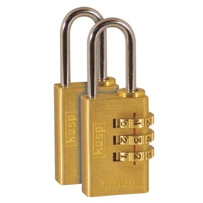 Kasp K11020D2 Hangslot Goud-geel Cijferslot