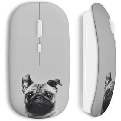 Souris Sans Fil Chien bulldog cute black white
