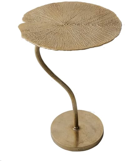 Handgemaakte design bijzettafel ABSTRACT LEAF 40cm goud - 40904
