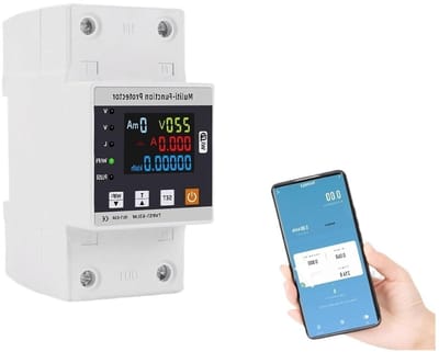 Slimme Schakelaar - Energiemeter - Stroombeheer - Lekbescherming - 63A - Zwart