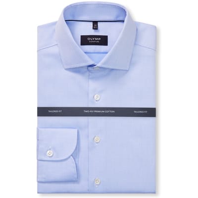 OLYMP Signature Overhemd, Tailored Fit, Signature Kent, Bleu