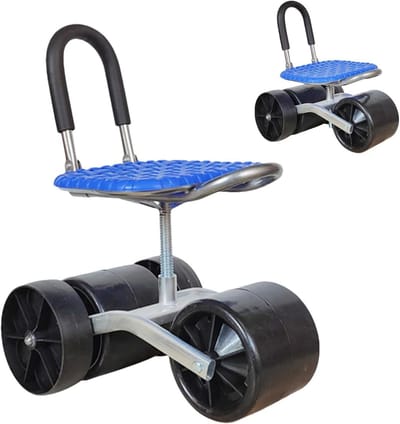 Rolbare Tuinwagen - Werkstoel met wielen - Comfortabel Tuinieren - In hoogte verstelbaar - 23-35 cm hoogte - Groen