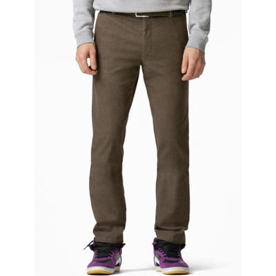 Meyer Broek Bonn Active Jersey Look Flat-Front Chino Coffee / male