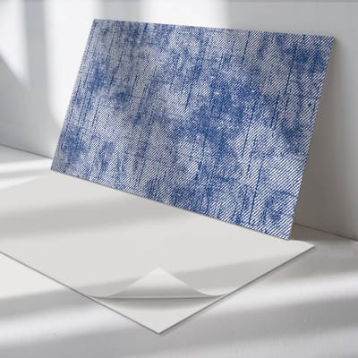 Wallfluent Vinyl Wandpaneel - Stofachtig patroon PVC Muurpaneel - 100 cm x 50 cm - Blauw PVC wandpaneel - 1 stuk - Rechthoekig Wandbekleding Vinyl - Texturen Wandpaneel - Zelfklevende Wandbekleding - Wandpaneel Keuken en Badkamer