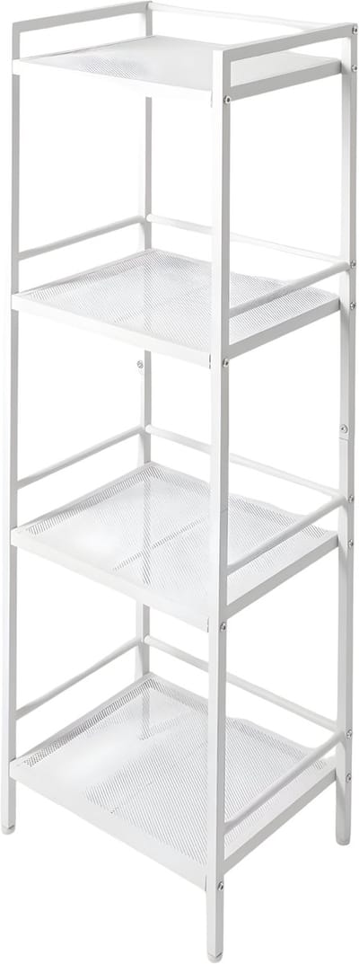 Opbergrek - Voor badkamer en keuken - 4-laags vrijstaand hoekrek, display voor planten - [materiaal niet gespecificeerd] - Wit-4 Tier