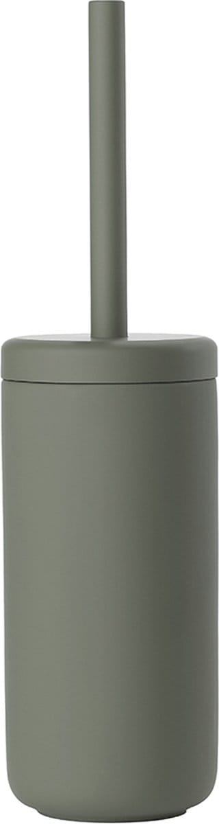 Zone Denmark Ume Toiletborstel met Houder - WC Borstel Vrijstaand - Steengoed en Polypropyleen - Toilet & Badkamer Accessoires - 38,7 x 10 cm - Olive Green (groen)