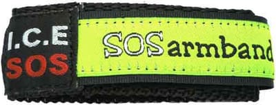 ICE SOS armband geel (small) SOS armband ( 3 tot 9 jaar)