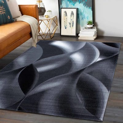 Flycarpets Marlon Vloerkleed -Modern Laagpolig- Grijs / Zwart - 240x340 cm