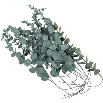36pcs Tiges d'Eucalyptus Artificielles Réalistes Vertes Tiges de Feuilles d'Eucalyptus 14,1in Faux Eucalyptus pour gray