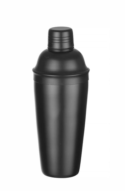 Cocktailshaker met ingebouwde zeef en 3-delige set - 0,8L zwart