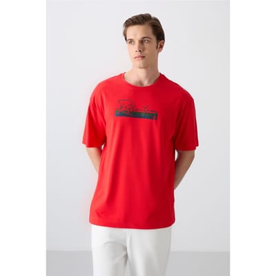 Overmaat Geprinte Katoenmix T-Shirt