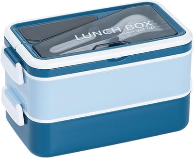 Lunchboxen - lunchbox - lunchbox volwassenen - lunchbox kinderen - lunchbox met vakjes - picknickbox - vershoudbox - woon-werkverkeer - picknick - cadeau - dubbele laag 1600 ml - grote inhoud - voor student - volwassene(blauw)