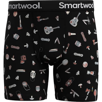 Smartwool Merino Print Brief Boxers Zwart L Man