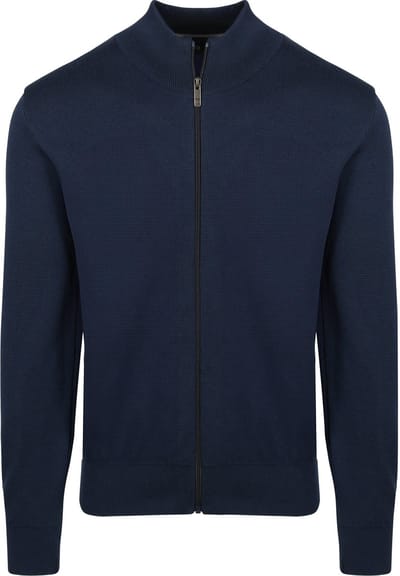State Of Art Half Zip Trui Structure Navy - Maat L - Heren - Pullovers