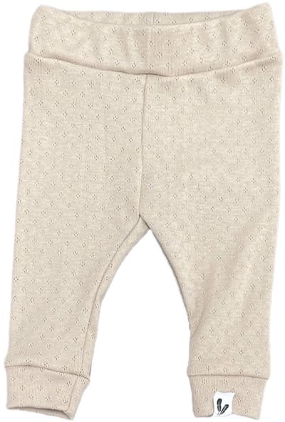 Newborn broekje skinny - Pointelle - Dark beige - maat 44