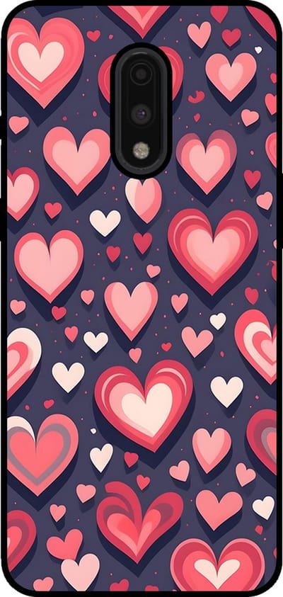 Smartphonica Telefoonhoesje Geschikt voor OnePlus 7 met Hartjes Opdruk - TPU Backcover Case With Heart Design geschikt voor OnePlus 7