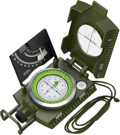 Lzwintrading - Militair Kompas - Professioneel Kompas - Wandelen Kompas Navigatie - met Clinometer en Draagtas - Waterdicht Schokbestendig Kompas Voor Kamperen,Wandelen, Klimmen, Fietsen, Verkennen Geologie, Outdoor Activiteiten