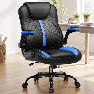 GTPLAYER - Gamingstoel - Met Opklapbare Armleunen en Kantelfunctie - Blauw