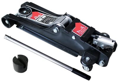 Hydraulische Hefkrik - Lage Krik - Voertuig Reparatie - Ultra Lage Hefhoogte - 25 Ton - Nero