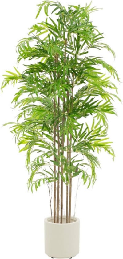 kunstbamboe 180 cm grote decoratieve kunstplant plant met echte houten stam kunstmatig plastic exemplaar in pot voor zowel binnen als buiten levensechte kunstboom voor woonkamer of kantoor