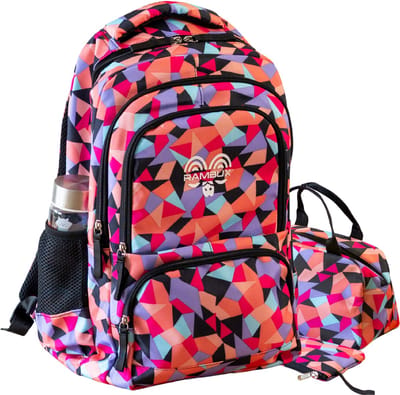 RAMBUX® Schooltas Rugzak Set 3-delig - 35L - Laptopvak 17,3 Inch - Boekentas Laptoptas School - Zwart