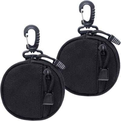 Tamarow 2 Stuks Heuptas met Karbijnhaak - Money Belt - Riemtas - Outdoor - Spatwaterdicht - Zwart