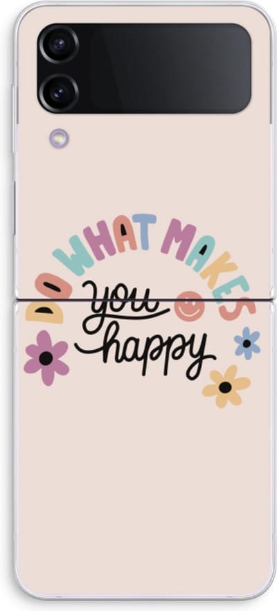 Case Company® - Hoesje geschikt voor Samsung Galaxy Z Flip4 hoesje - Happy days - Soft Cover Telefoonhoesje - Bescherming aan alle Kanten en Schermrand