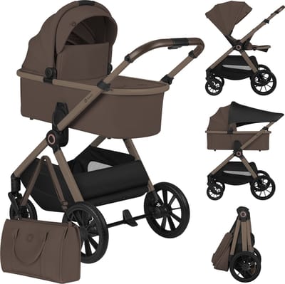 Lionelo Layla Kinderwagen 2 in 1 - XXL SET - Veelzijdig en jaarrond - Grote wielen - Bediening met een hand - Voor alle soorten terrein - Accessoireset