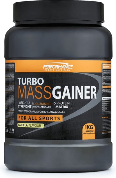 Turbo Mass Gainer (Vanilla - 1000 gram) - Performance - Weight gainer - Mass gainer - Sportvoeding - 13 shakes