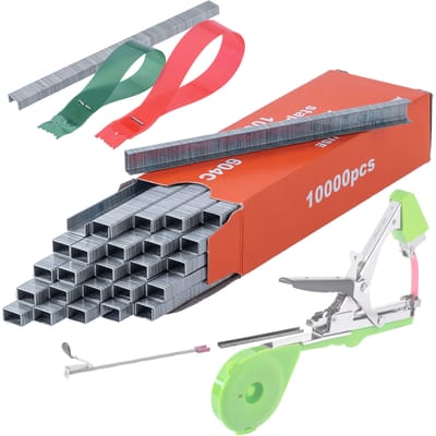 KADAX Nietjes voor plantenbinden, 10.000 stuks, klemmen voor plantbindmachine, reserveklemmen voor plantenbinden, metalen clips