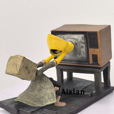 Aixlan Little Nightmares II Figurine Six Mono 7cm Rêve d'Enfance PVC Modèle d'Action Anime Cadeau de Noël Figurine de Collection black