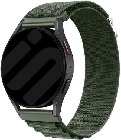 Strap-it Smartwatch bandje 20mm - Alpine nylon bandje geschikt voor Samsung Galaxy Watch Active (2) / Watch 3 - 41mm / Watch 1 - 42mm - Polar Ignite / Unite - Amazfit Bip / GTS - Withings ScanWatch 2 - 42mm / Nova / Steel HR Sport - groen