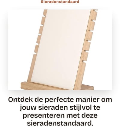 Dailygoods- Sieradenstandaard Houten Lijst - Sieradenhouder - Kettingen/Armbanden - Compact - Eenvoudig op te bergen - Afmetingen 25 x 17,3 x 10 cm