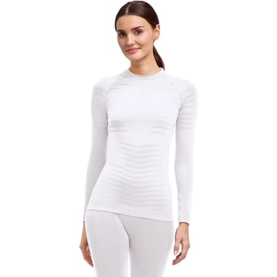 FALKE Maximum Warm Round Neck sneldrogend functioneel materiaal functioneel shirt met lange mouwen dames wit - maat XS