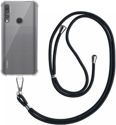 Smartphonica Telefoonhoesje Geschikt voor Huawei P Smart Z -Y9 Prime 2019 Transparant Schokbestendig met Afneembaar Universeel Telefoonkoord - Backcover Case Siliconen ShockProof with Lanyard