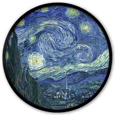 Poster in lijst Rond - Fotolijst 40x40 cm - Posters - Sterrennacht - Schilderij - Oude meesters - Vincent van Gogh - Ronde posterlijst zwart - Decoratie - Wanddecoratie woonkamer - Muurdecoratie slaapkamer